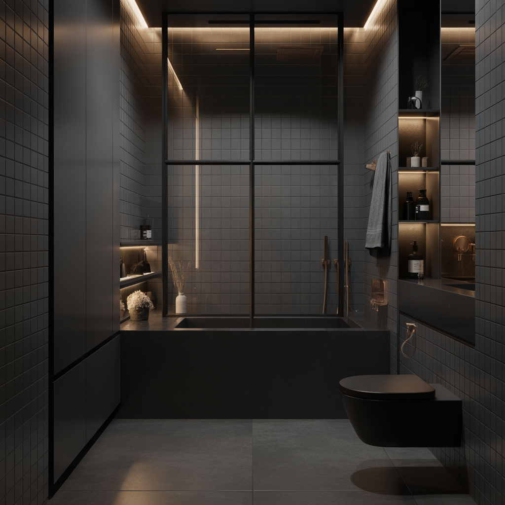 ideas black bathroom