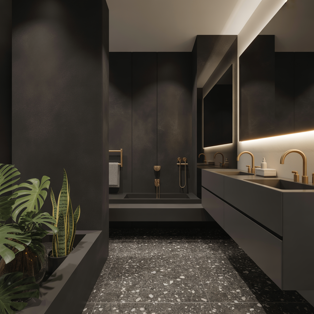 ideas black bathroom