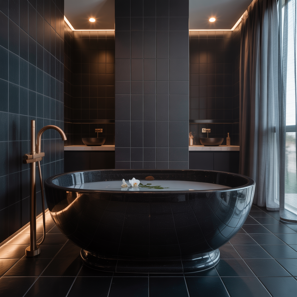 ideas black bathroom