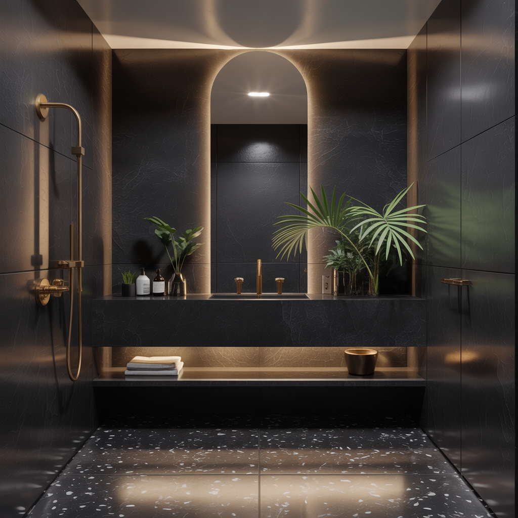 ideas black bathroom