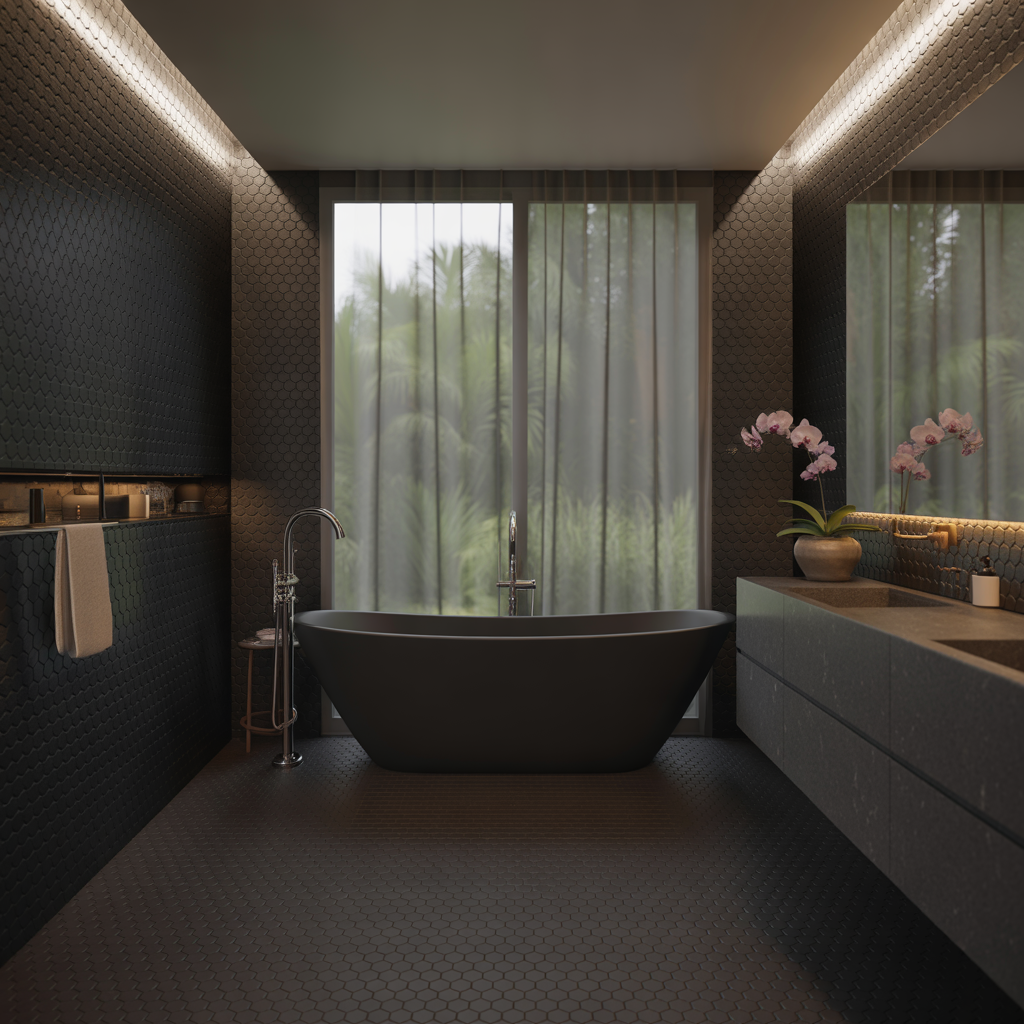 ideas black bathroom
