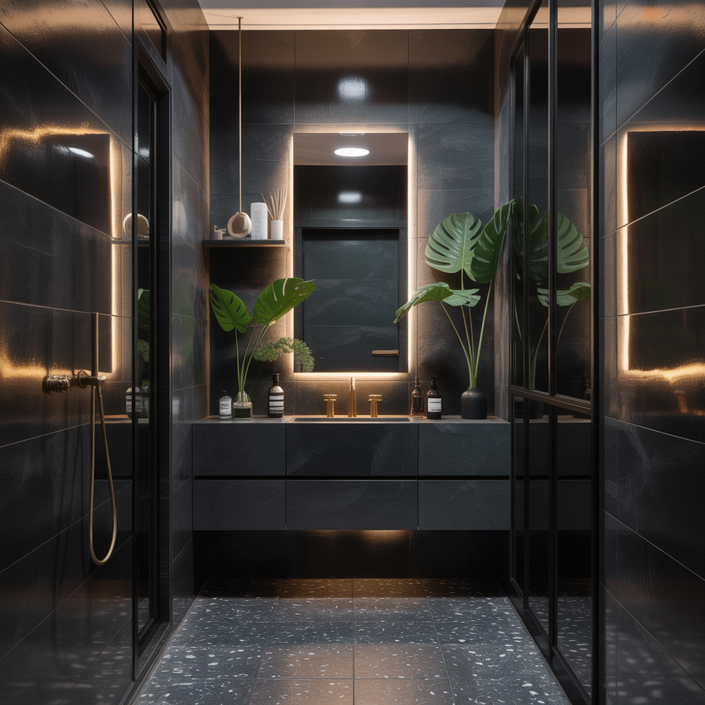 ideas black bathroom