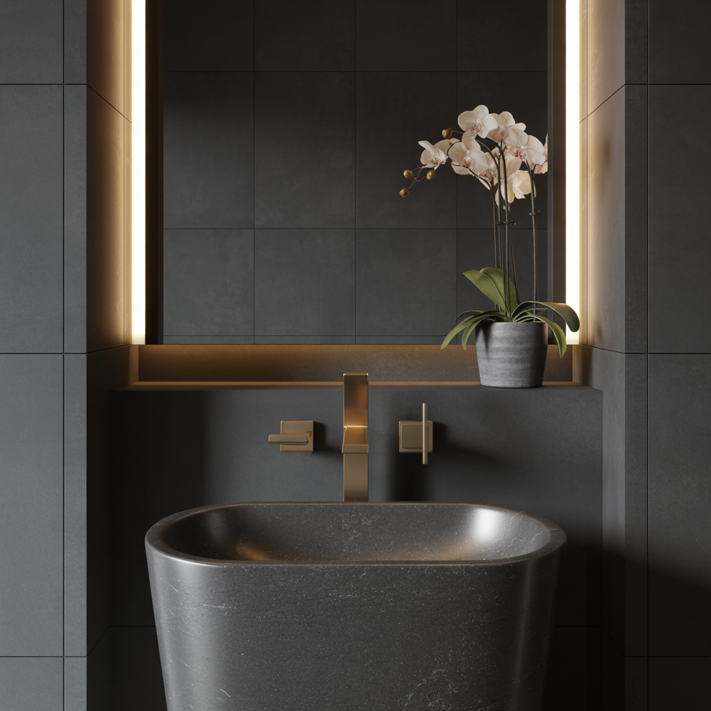 ideas black bathroom
