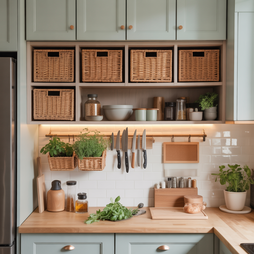 ideas for above fridge cabinet