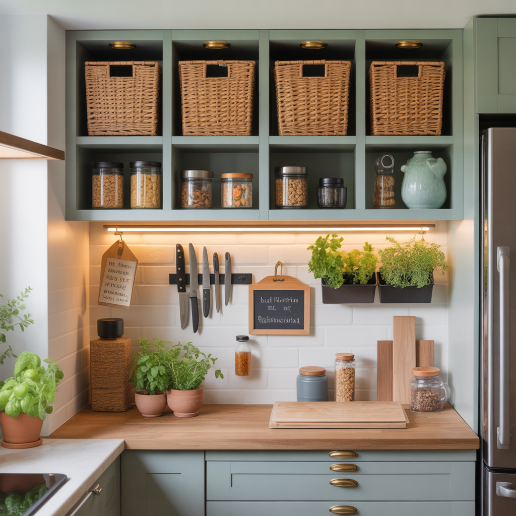 ideas for above fridge cabinet