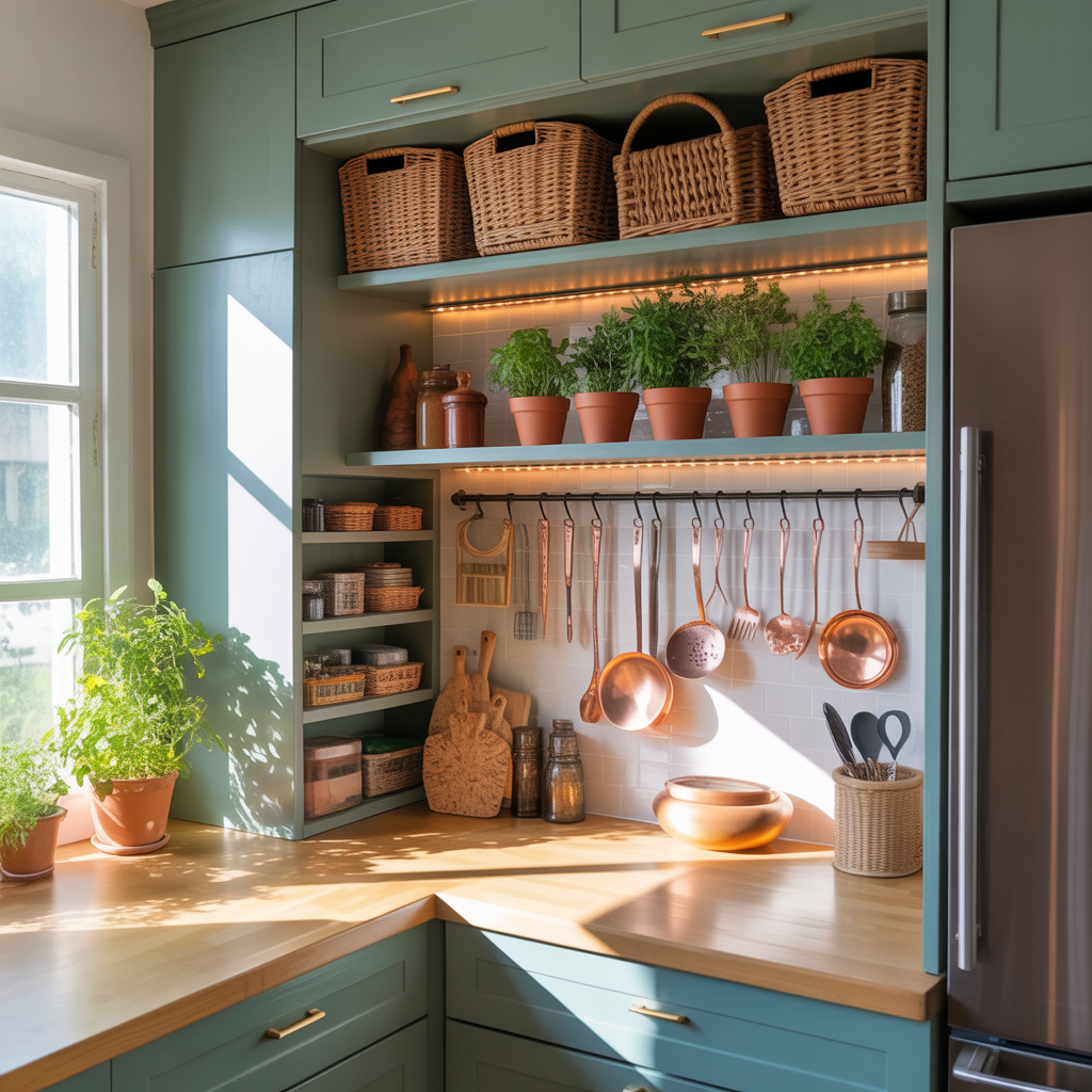 ideas for above fridge cabinet