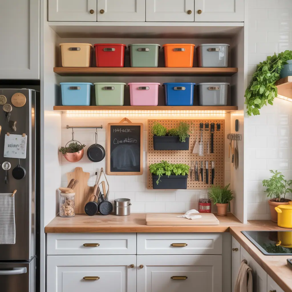 ideas for above fridge cabinet