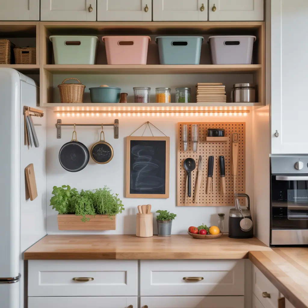 ideas for above fridge cabinet