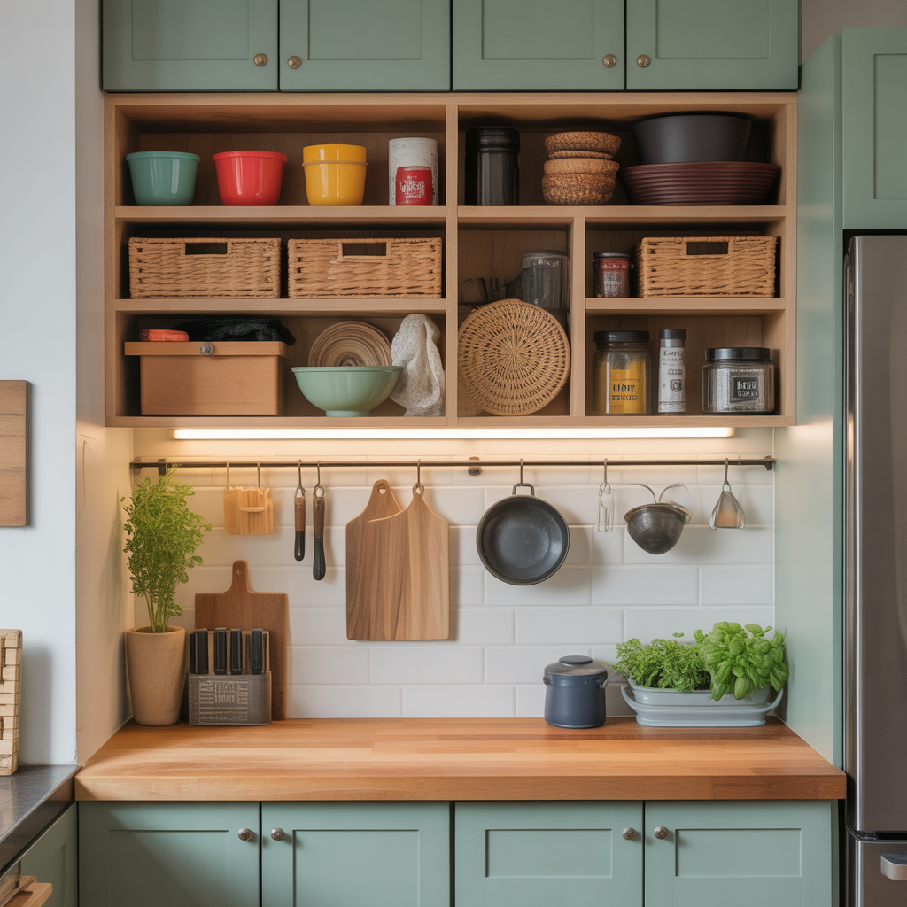 ideas for above fridge cabinet