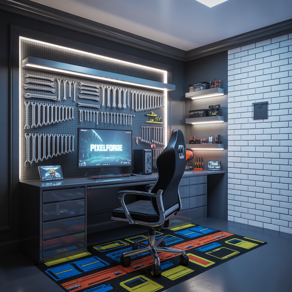 ideas for black and white gaming setup