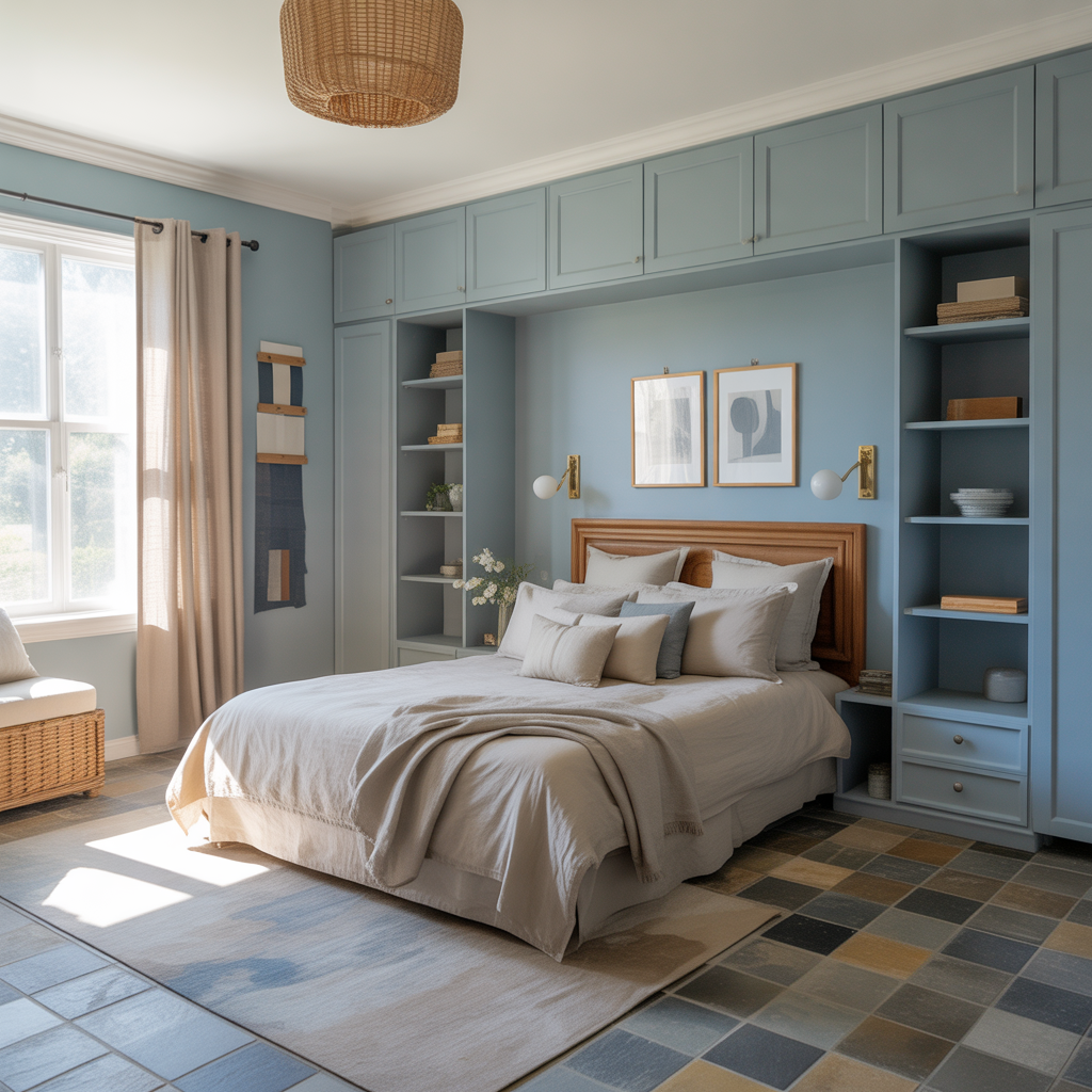 ideas for blue beige bedroom
