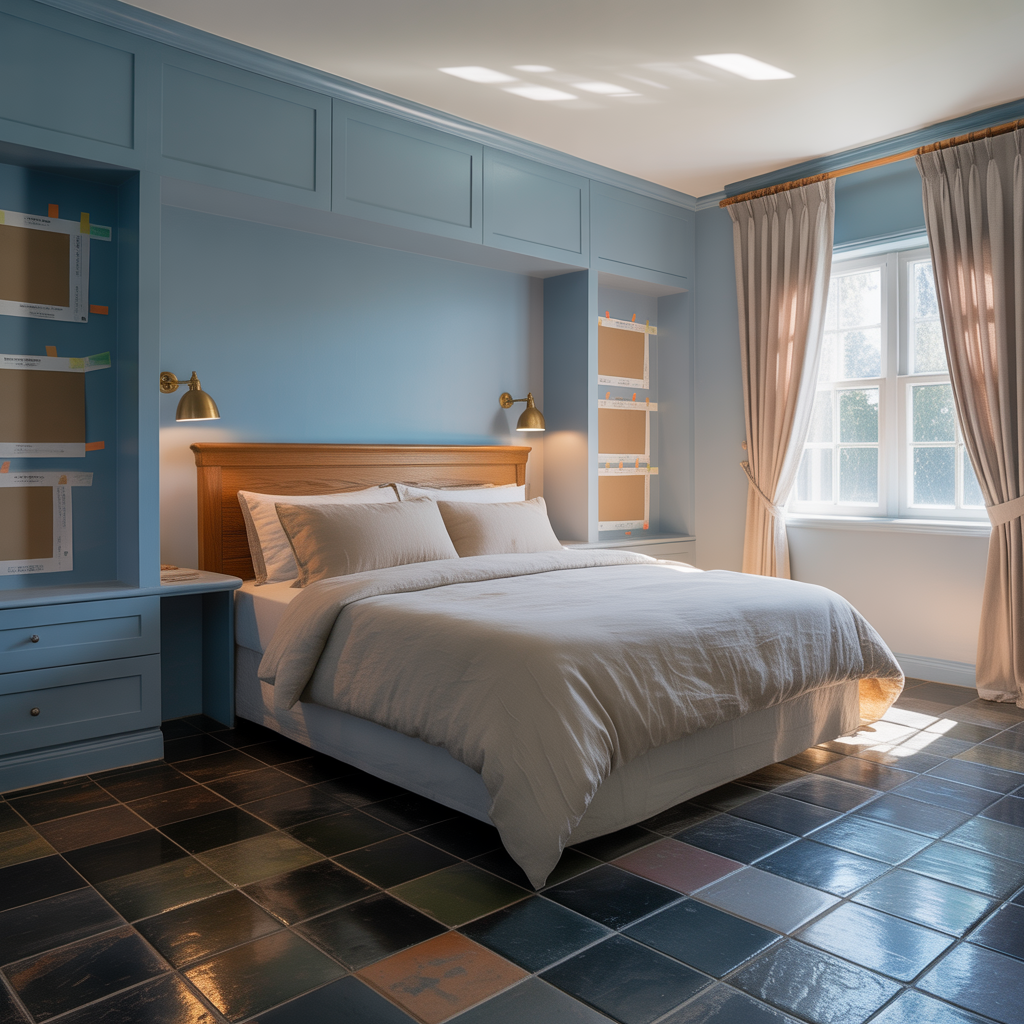 ideas for blue beige bedroom