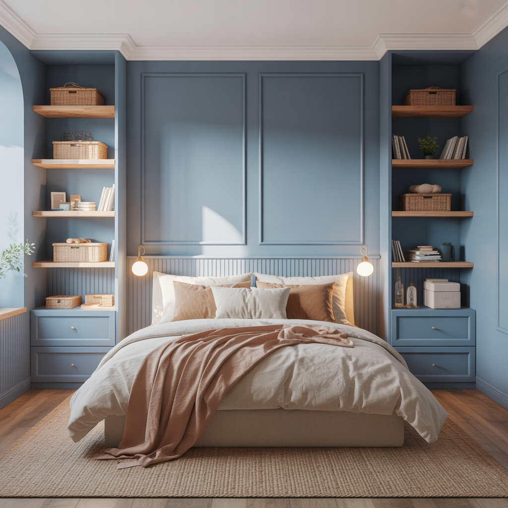 ideas for blue beige bedroom
