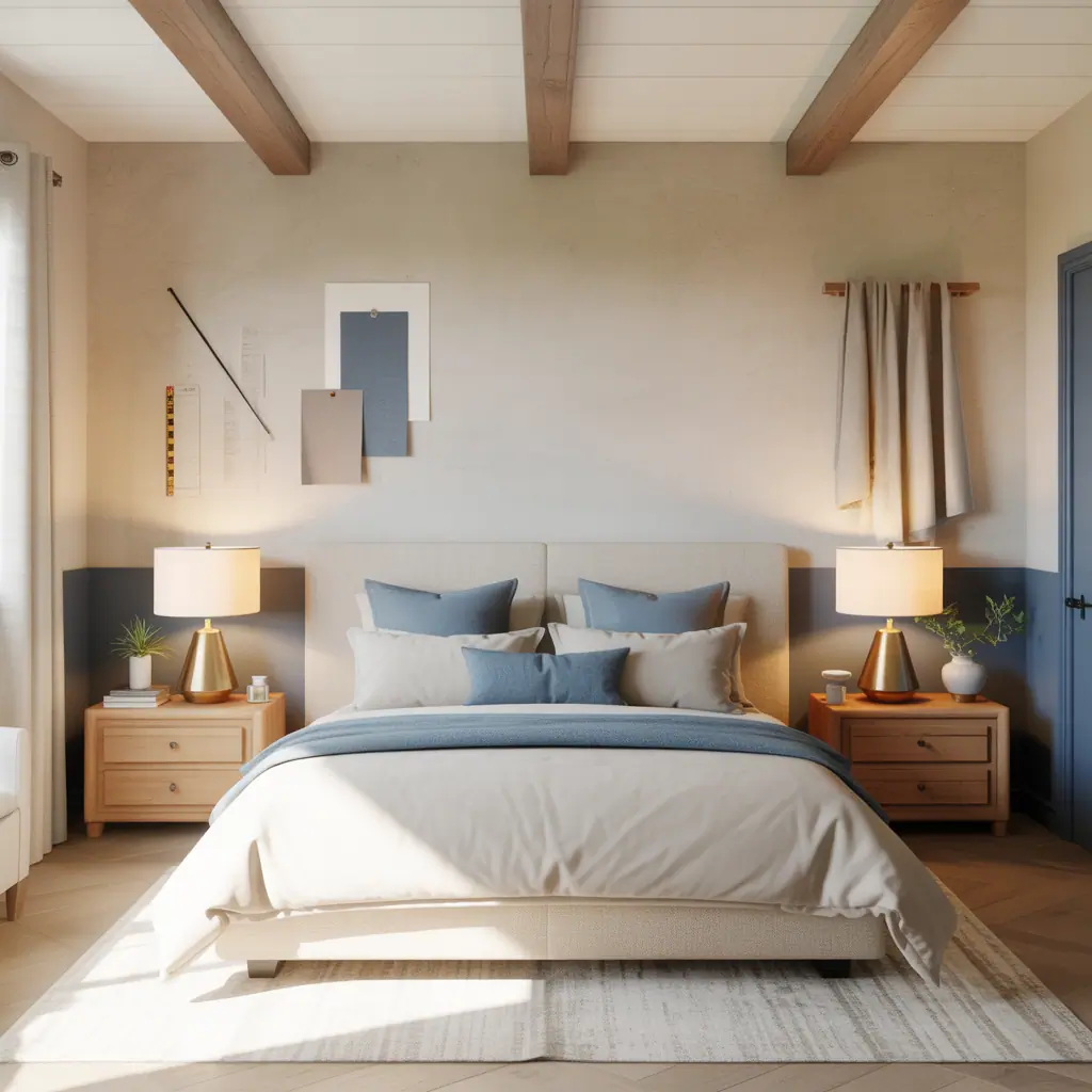 ideas for blue beige bedroom
