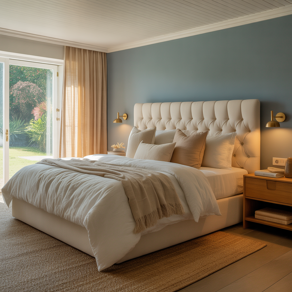 ideas for blue beige bedroom