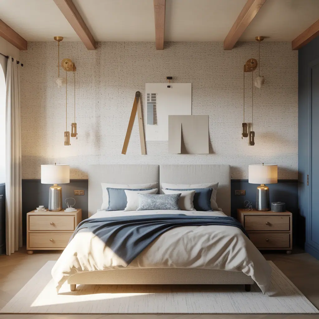 ideas for blue beige bedroom