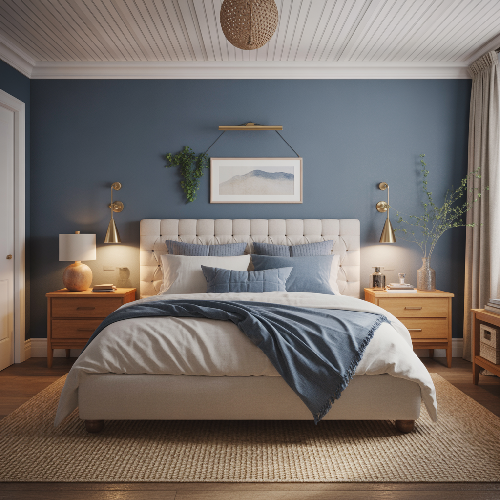 ideas for blue beige bedroom