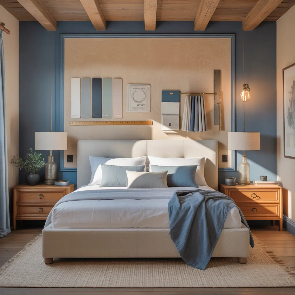 ideas for blue beige bedroom