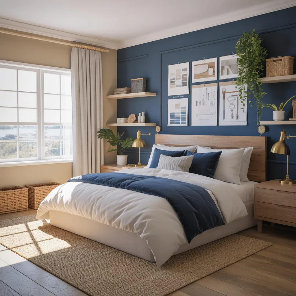 ideas for blue beige bedroom