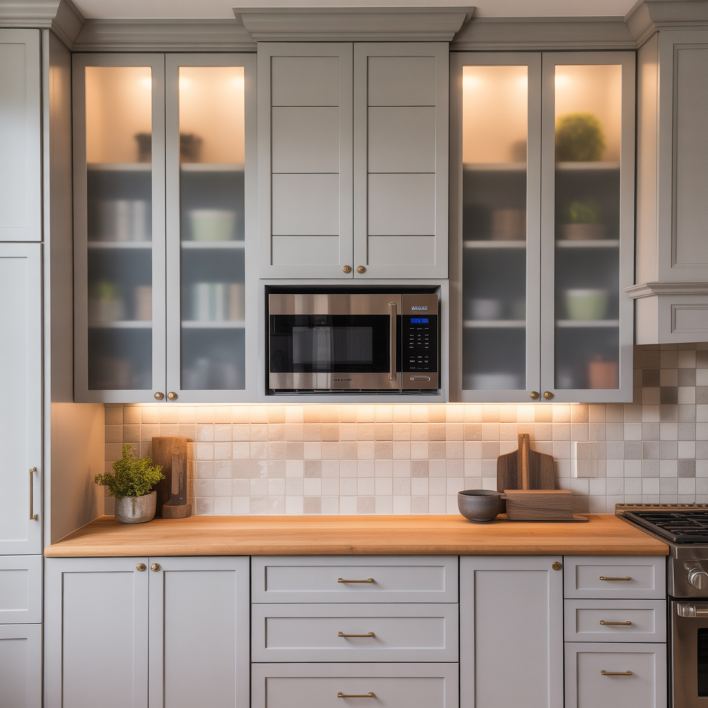 ideas for built in microwave cabinet