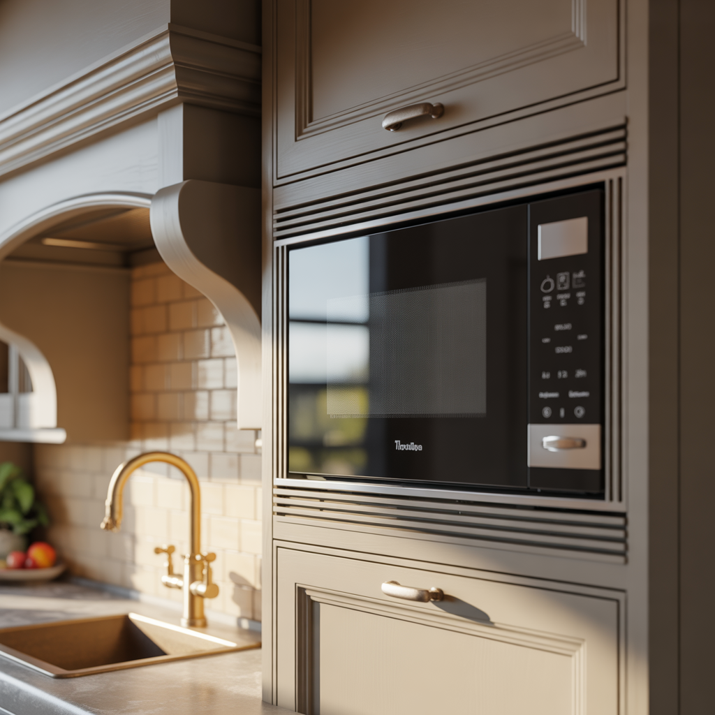 ideas for built in microwave cabinet