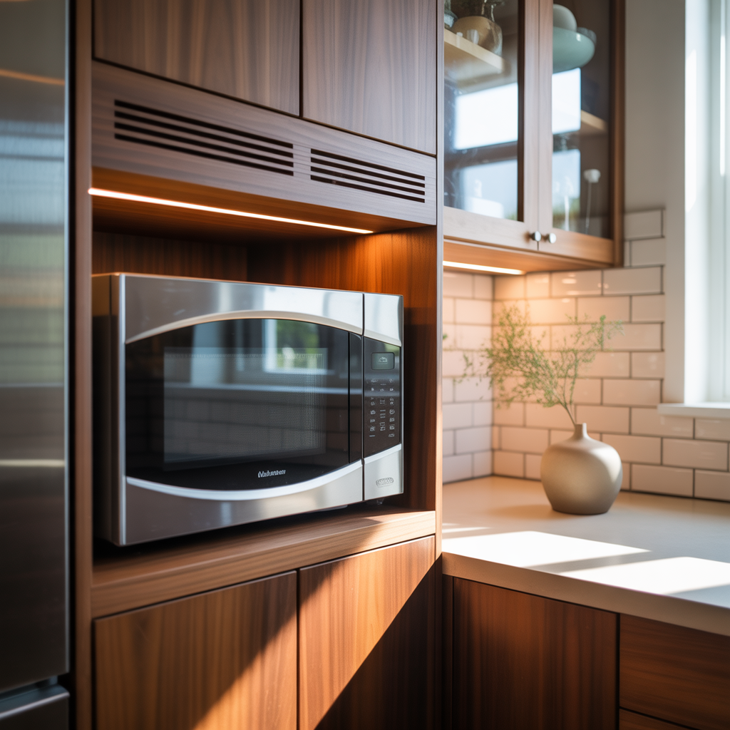 ideas for built in microwave cabinet