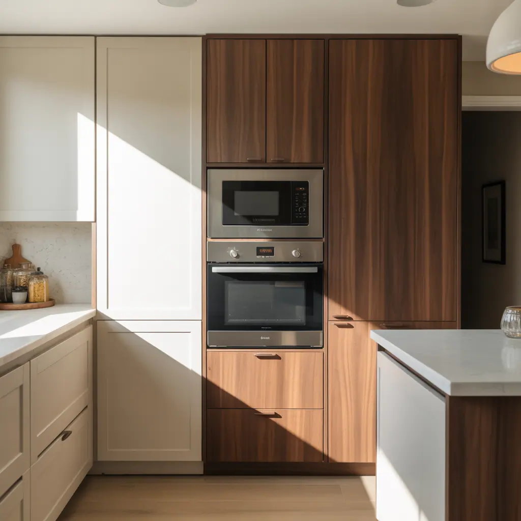 ideas for built in microwave cabinet