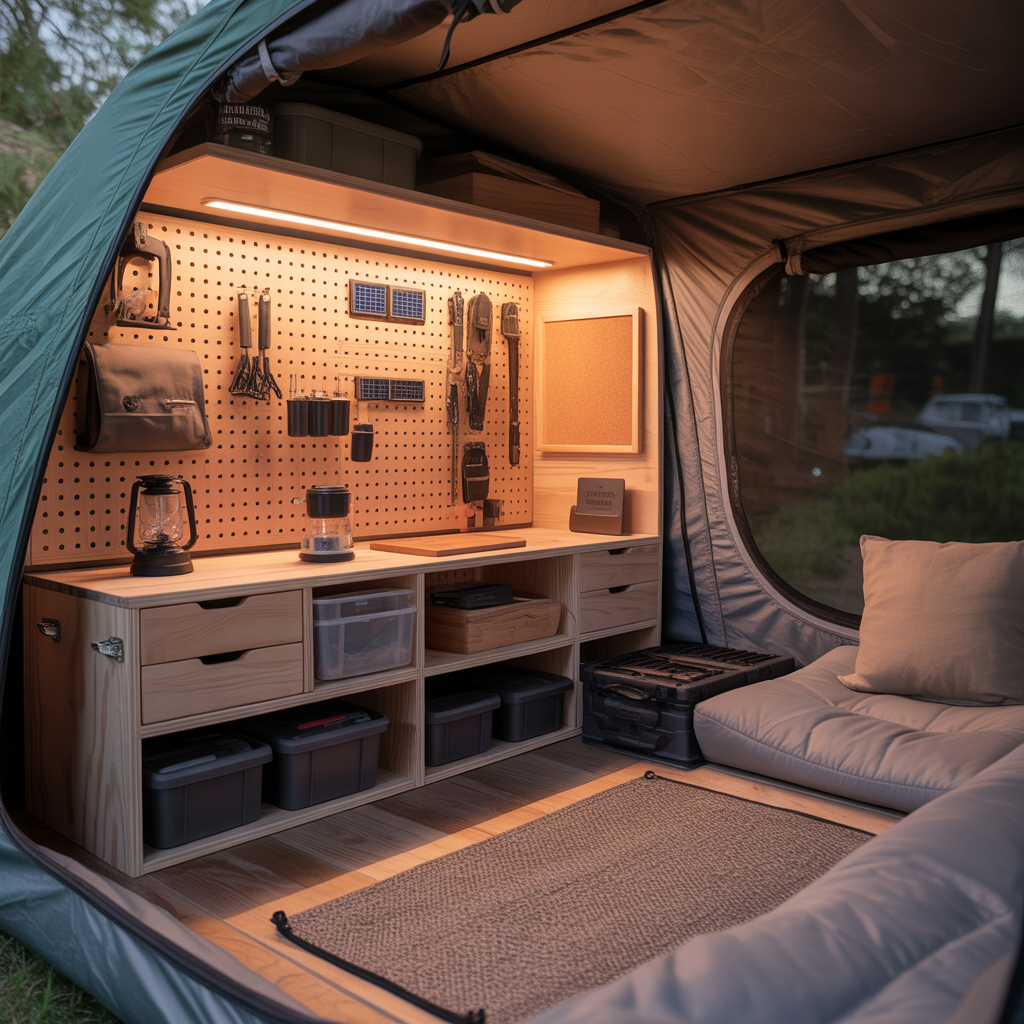 ideas for camping tent interior