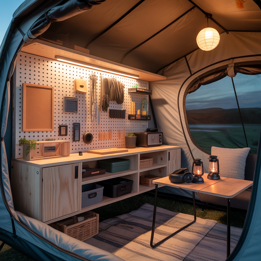 ideas for camping tent interior