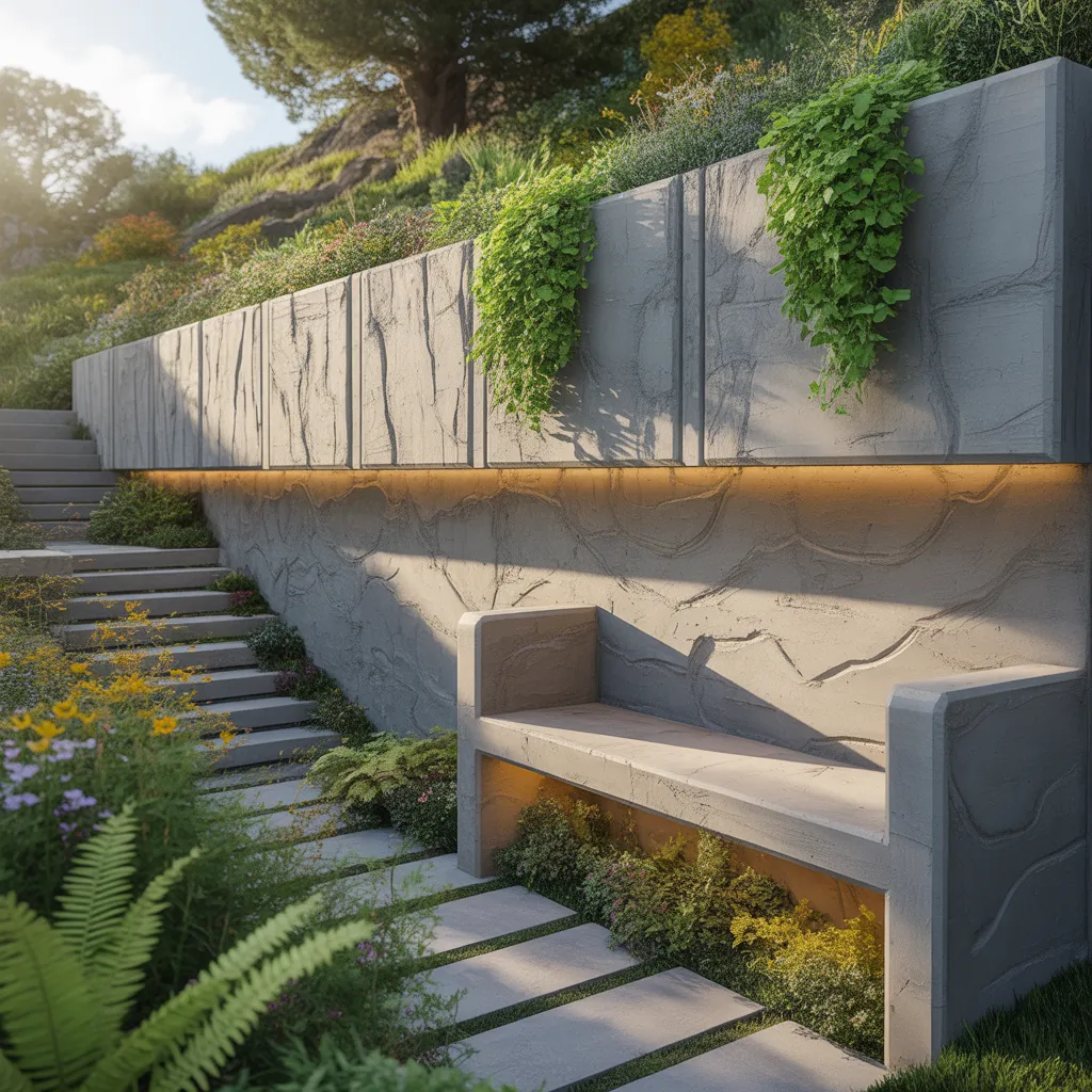 ideas for concrete retaining walls