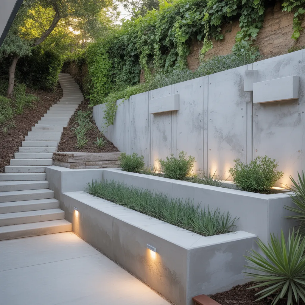ideas for concrete retaining walls
