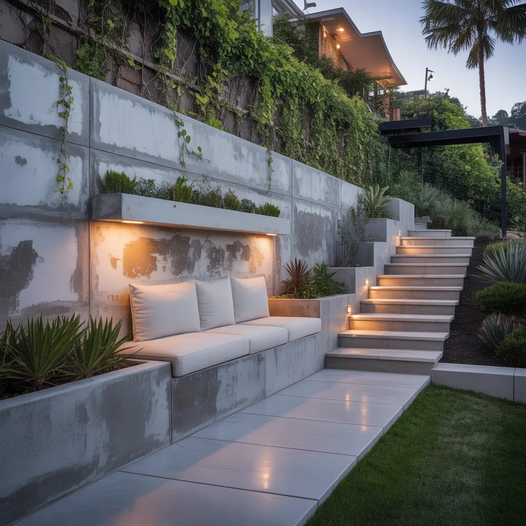 ideas for concrete retaining walls
