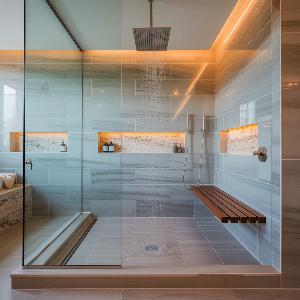 ideas for curbless showers