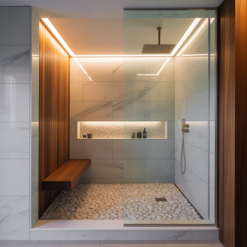 ideas for curbless showers