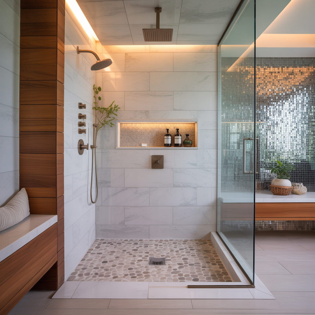 ideas for curbless showers