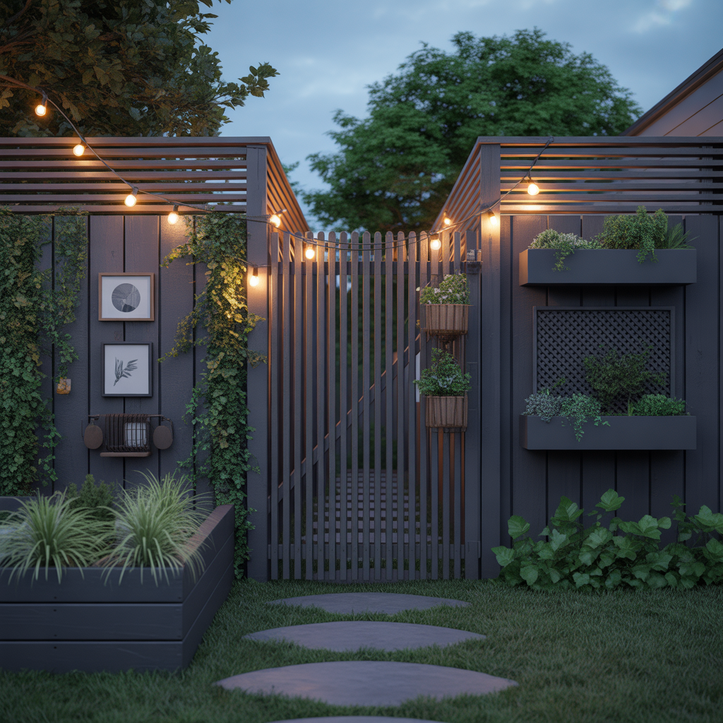 ideas for dark grey fence