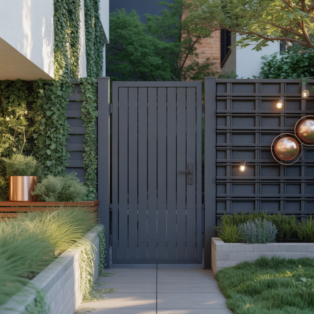 ideas for dark grey fence
