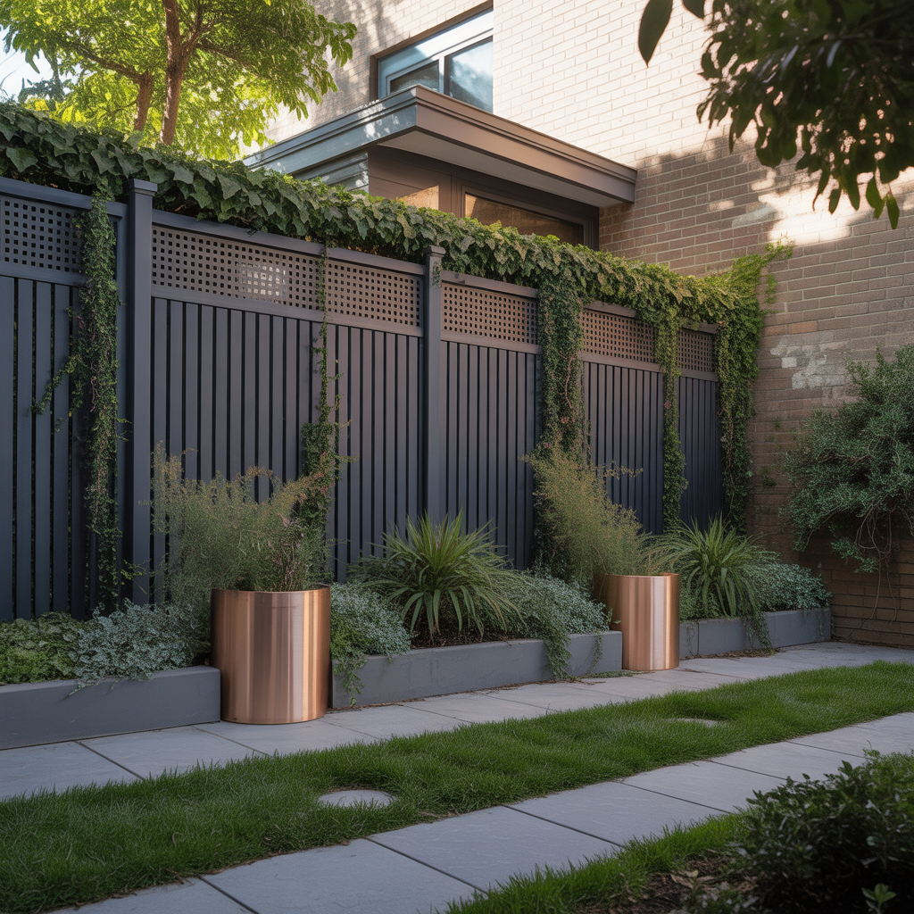 ideas for dark grey fence