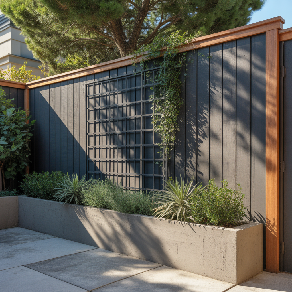 ideas for dark grey fence