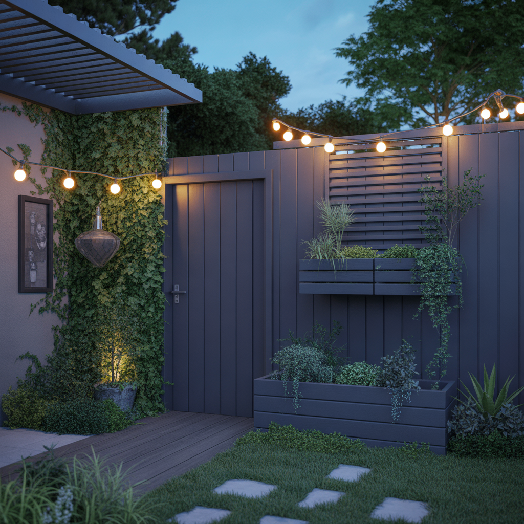 ideas for dark grey fence