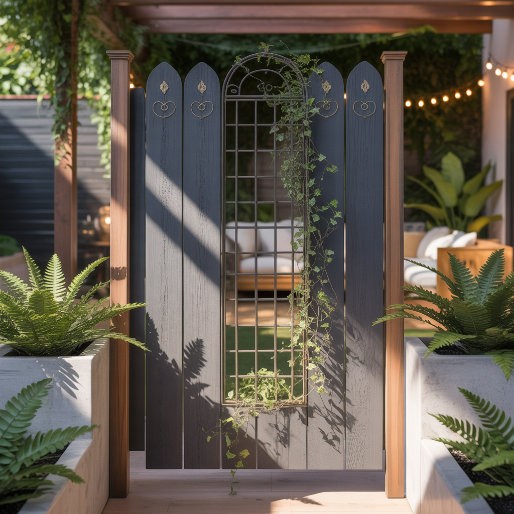 ideas for dark grey fence