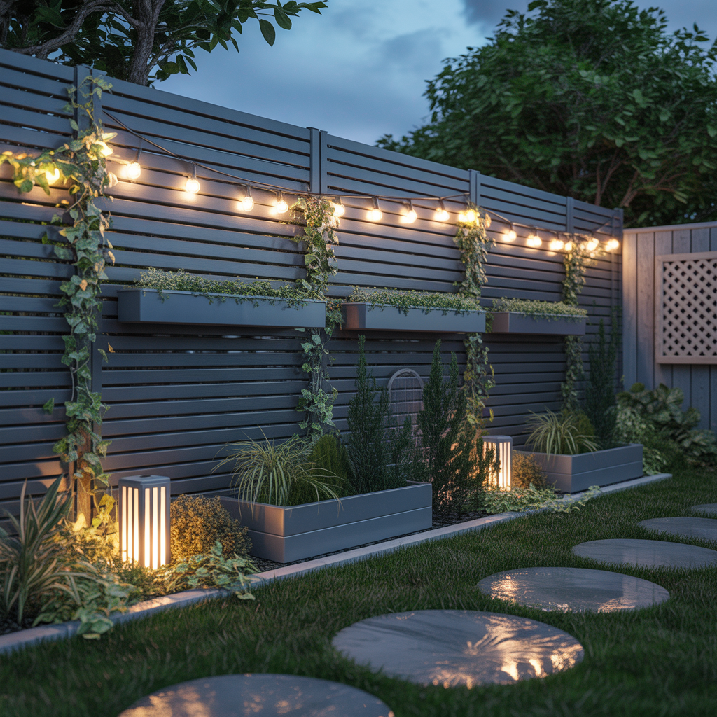 ideas for dark grey fence