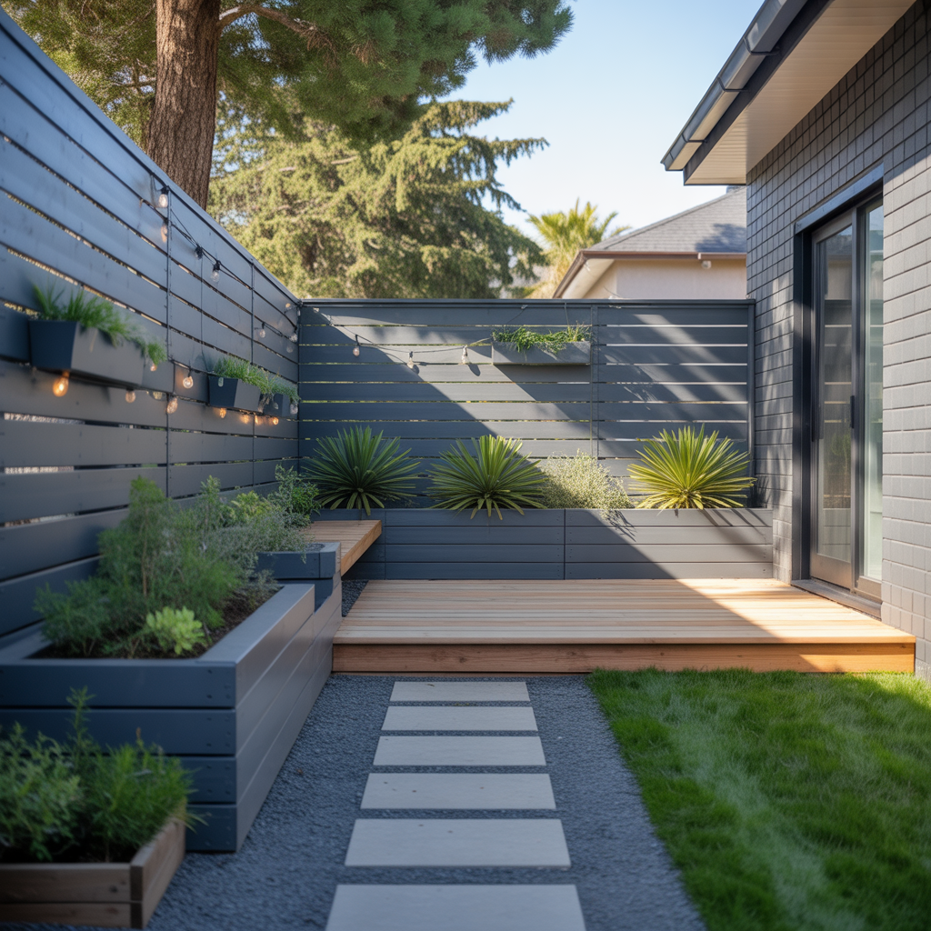 ideas for dark grey fence