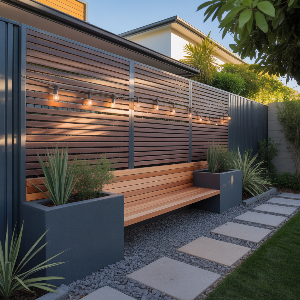 ideas for dark grey fence