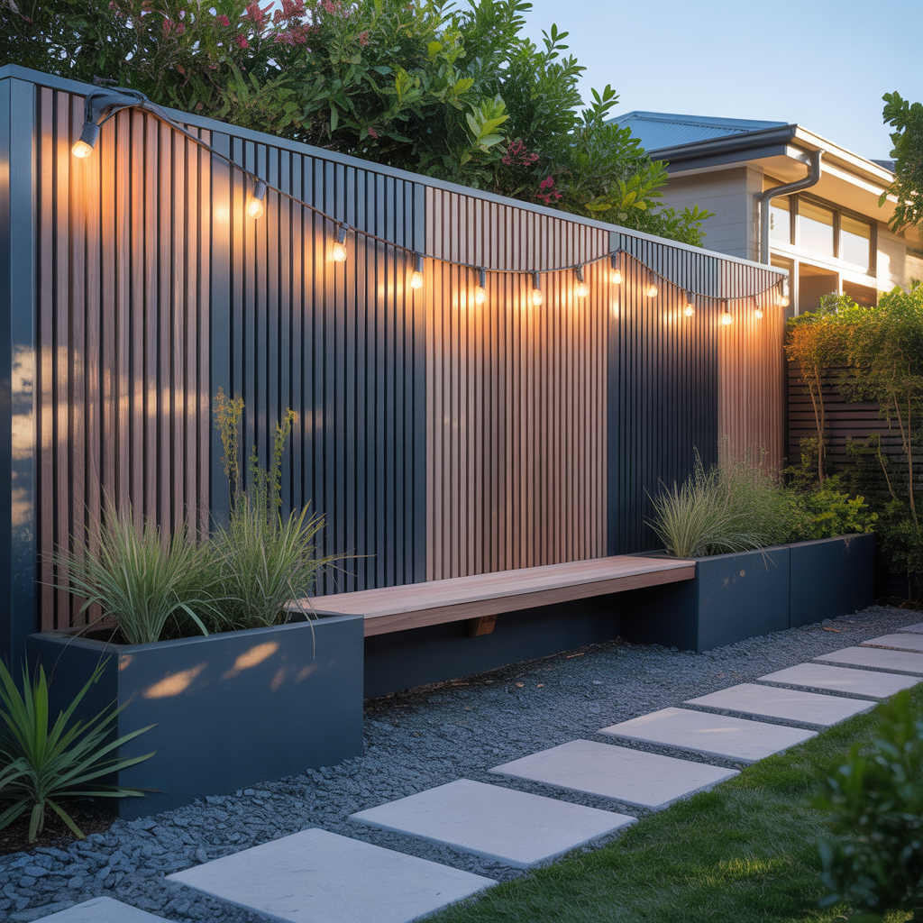 ideas for dark grey fence