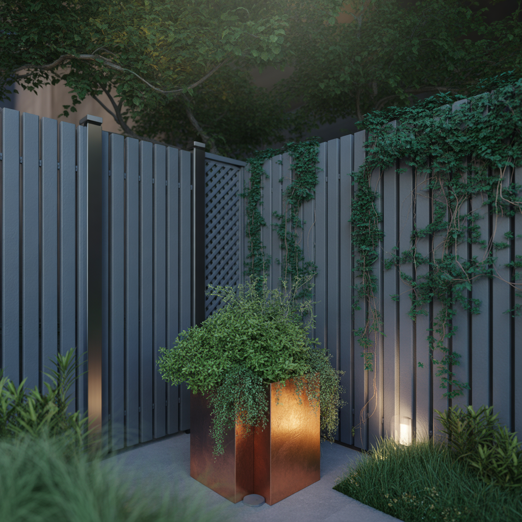 ideas for dark grey fence