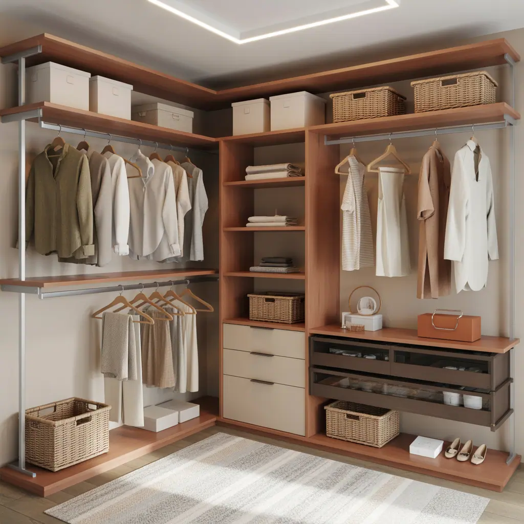 ideas for double rod closet