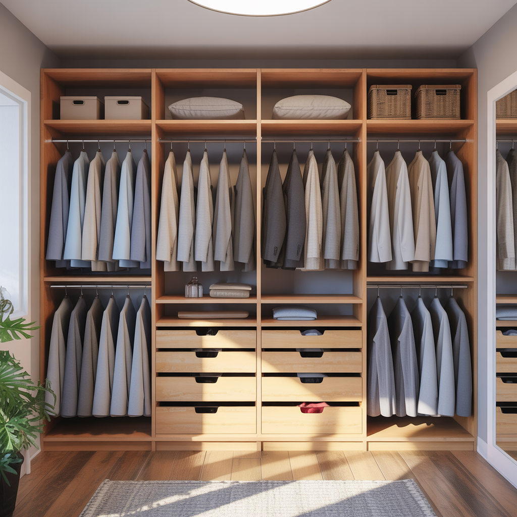 ideas for double rod closet