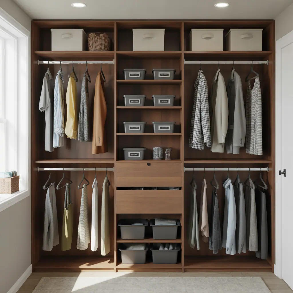 ideas for double rod closet