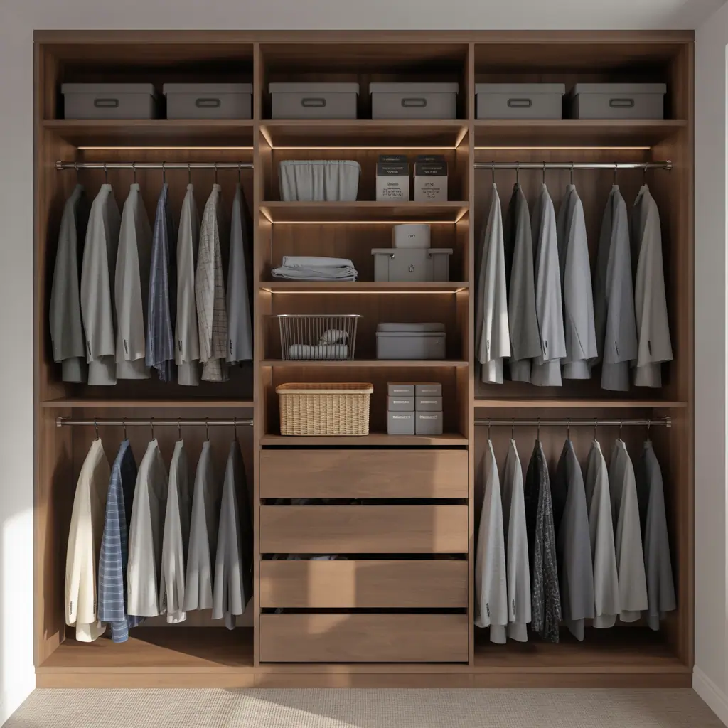 ideas for double rod closet